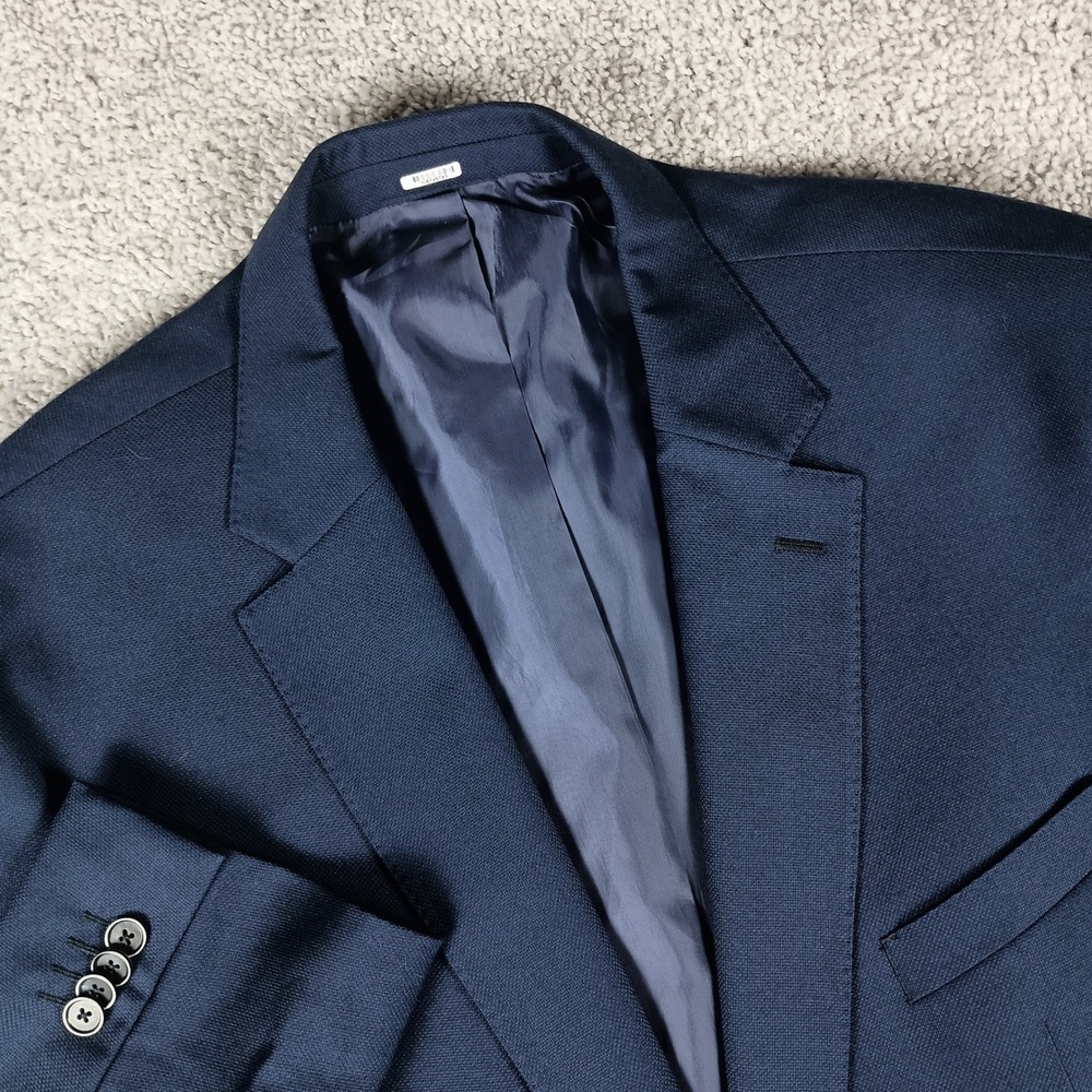 Joseph Abboud Heritage Blazer 54 XL Mens Navy Blue Angelico Super 100s Wool Slim